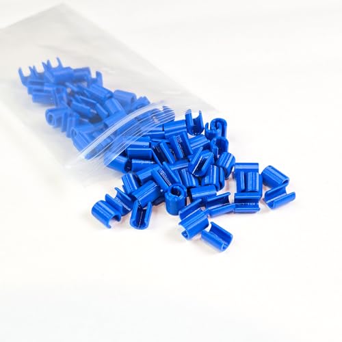 XLR/DMX Color Clips - 100 pc. Label Rings to Organize Cable Lengths (Blue)