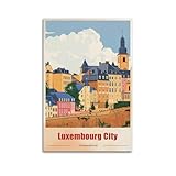 Luxemburg-Stadt Luxemburg, Vintage-Reise-Souvenir-Poster, 
