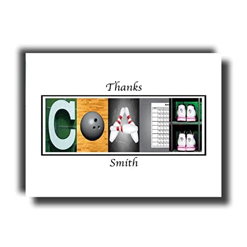 Gift for Bowling Coach, Bowling Coach Gift, Players can sign the white area, 8x10