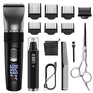 Professional Hair Clippers for Men, Professional Hair Clipper Set Multifunction Haircut for Men Stainless Steel Blade Hair Trimmer Nose Hair Trimmer Beard Trim