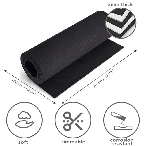 LANZLC Schaumstoff, Roll Eva Foam, Schaumstoffplatte, Schaumstoff Zuschnitt, Schaumstoffmatte 35cm x 160cm Moosgummi Platten, Schaumgummi für Cosplay Kostüm, Basteln, DIY Projekte (Dicke 2mm Schwarz)