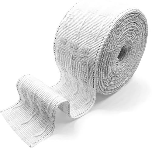 3 Inch Header Tape - 5 Metres, White Pencil Pleat Curtain, Detachable Multifunction for Home Sewing, DIY Rod Pocket