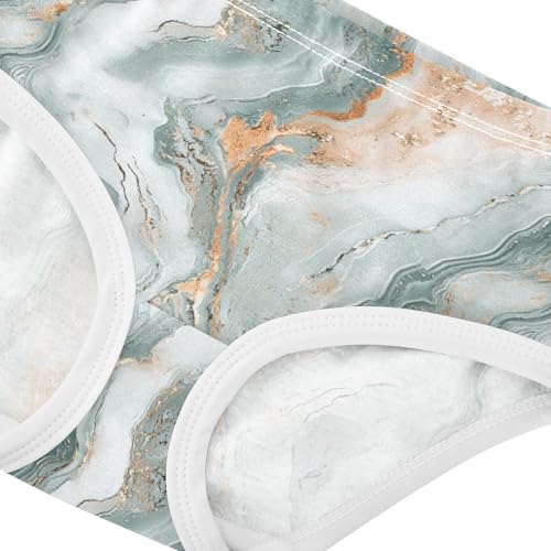 ZZKKO Marble Texture Green Gold Girls Underwear Toddler Panties for Girls Comfort Brief Size 2-8T3