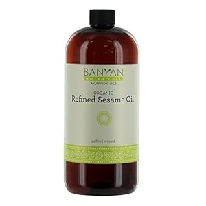 Banyan Botanicals Refined Sesame Oil – USDA Organic, 34 oz – Unscented Traditional Ayurvedic Oil for Massage