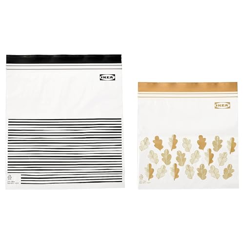 50 IKEA resealable bags (ISTAD) - GREY - ziplock - food freezer sandwich bags - 25 x 1.2L + 25 x 2.5L