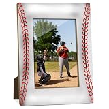 Frinalayoi Baseball Picture Frame, Birthday Gifts for Team Player Women Men Athletes, Sports Themed Wooden Picture Frame for Home Office Tabletop Display, Holds 4x6 Inch Photo -013