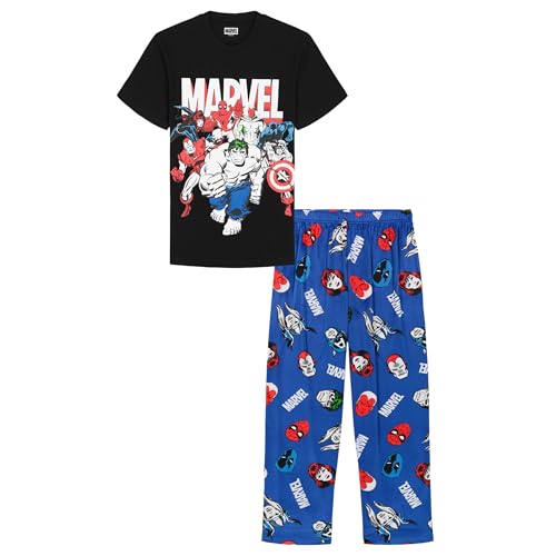 Marvel Men's 2-piece Loose-fit Pajama Set, Soft & Comfortable Nightwear for Adults, Marvel Horde, Small