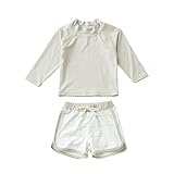 [エモカ] 長袖 セパレート水着 (JP, 数字サイズ, 100, 標準, グレージュ)