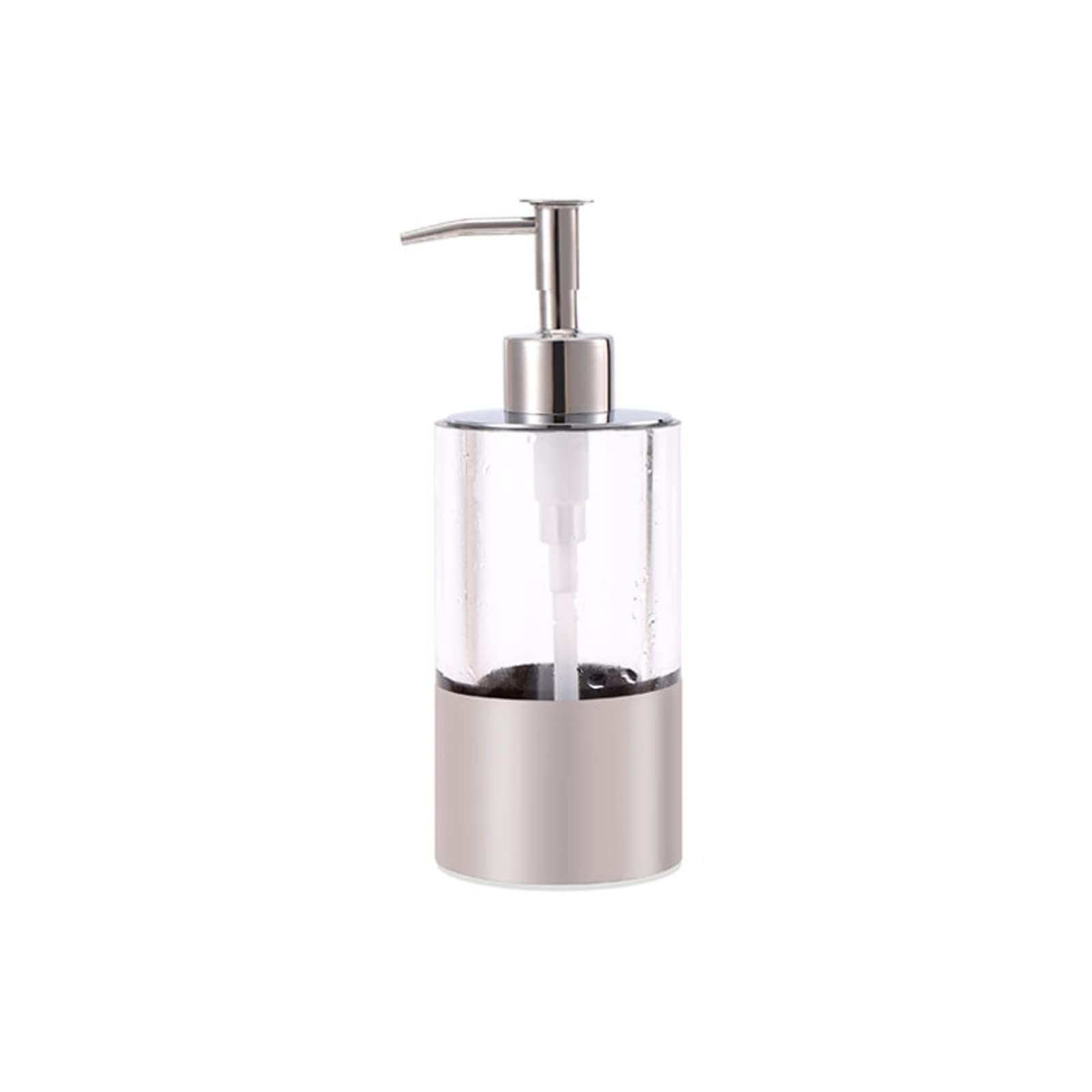 Dispensador De Jabón con Bomba, Dispensador De Jabón De Cristal para Fregaderos De Baño Y Cocina, Botella Rellenable para Jabón De Manos Y Lavavajilla(Gris)