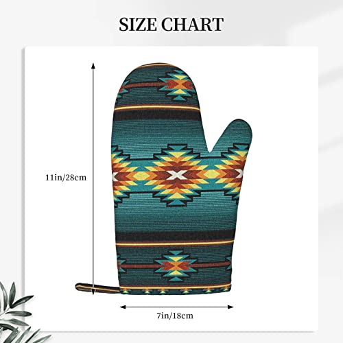 Gadzille Green Vintage Indian Stripe Silicone Oven Mitts Pair For Kitchen Oven Mitt Heat Resistant Non-Slip Comfort Kitchen Gift Oven Gloves For Bbq Cooking Baking Grilling Barbecue Fryer #TOP4