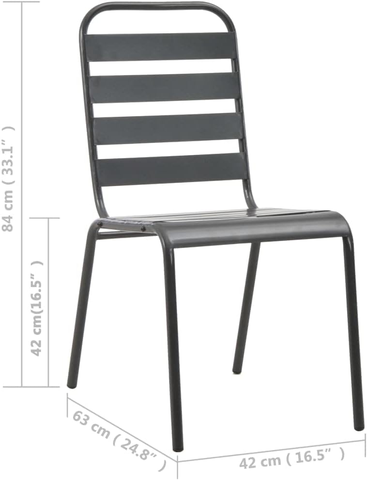 Patio Chairs 4 pcs,Outdoor Dining Chairs,Patio Chairs,Outdoor Patio Furniture,Kitchen Chairs,Slatted seat,Stackable,Weather Resistant,for Indoor and Outdoor, Mesh Design Steel Black