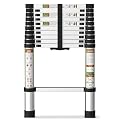 SPIEEK Telescoping Ladder for RV & Attic, 10.5FT Aluminum Extension Ladder with Dual Locking Mechanism, Max Load 330lbs, Compact Foldable Ladder for Roof, Home, Travel Trailer & Multi-Surface Use