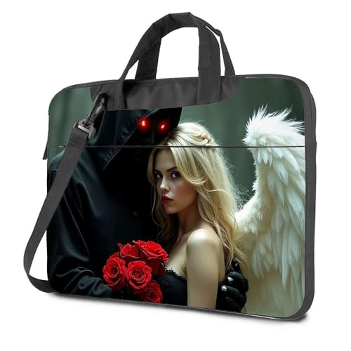 Sac à dos noir ordinateur 17 pouces au motif original figurine yeux rouges et grand espace