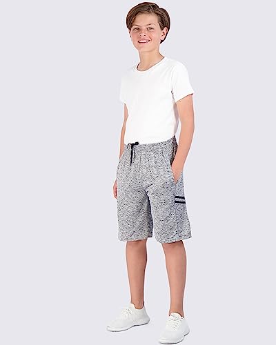 real essentials 5-pack youth dry-fit active athletic basketball gym shorts with pockets boys amp girls