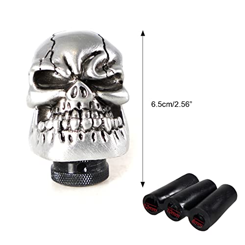 Yiuiy Universal Skull Head Gear Shift Knobs,Devil Skeleton Shape With Big Tooth Shifter Knob Compatible With Manual Automatic Car Sliver #TOP1