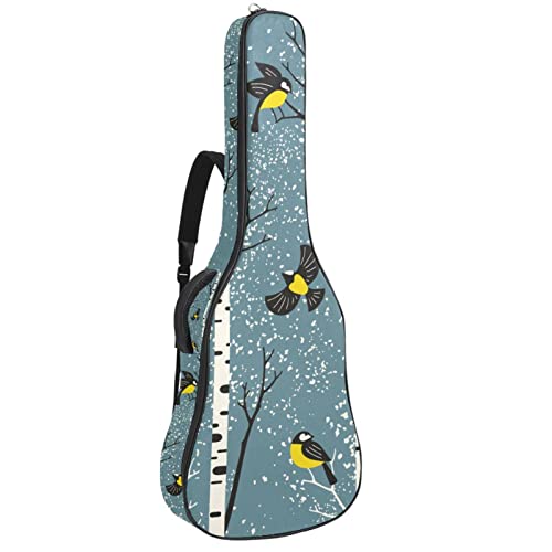 Sac à dos pour guitare acoustique imperméable 42,9" avec motif bouleaux