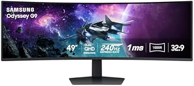 SAMSUNG 49" Odyssey G9 (G95C) Series DQHD 1000R Curved Gaming Monitor, 240Hz, 1ms(GtG), DisplayHDR 1000, AMD FreeSync Premium Pro, Eye Saver Mode, Auto Source Switch+, LS49CG950ENXZA, 2024