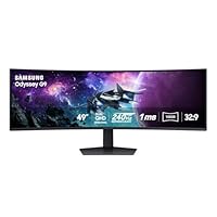 SAMSUNG 49&quot; Odyssey G9 (G95C) Series DQHD 1000R Curved Gaming Monitor, 240Hz, 1ms(GtG), DisplayHDR 1000, AMD FreeSync Premium Pro, Eye Saver Mode, Auto Source Switch+, LS49CG950ENXZA, 2024