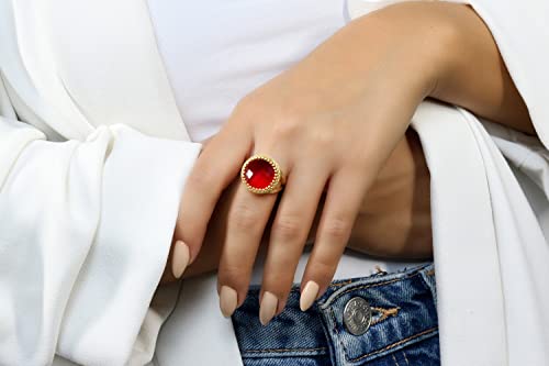 Bague rubis argent sterling personnalisable le cadeau de naissance idéal - 5