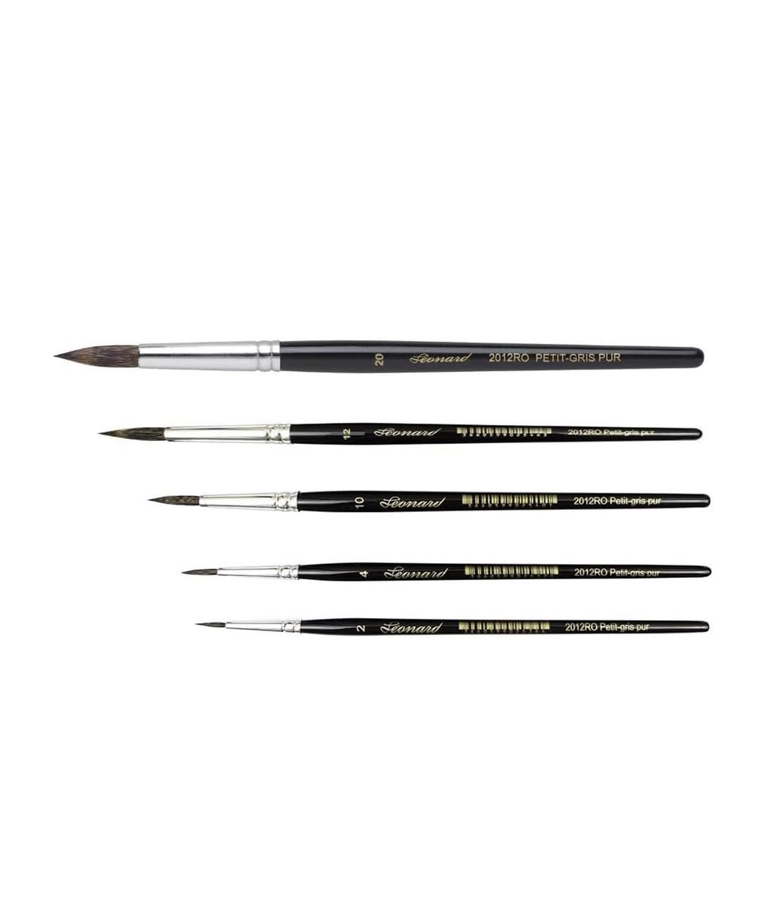 Pinceau Leonard SÉRIE 2012RO Aquarelle Petit-Gris Pur 2 4 10 12 20