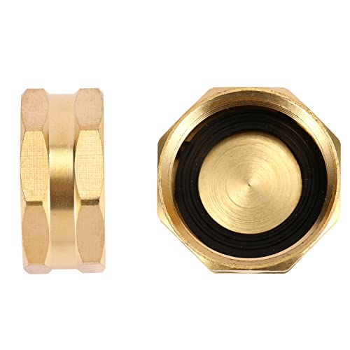 Sanpaint 4 Pack Garden Hose End Caps With Washers, Brass Spigot Cap, 3/4" Female End Cap #TOP3