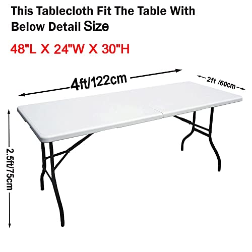 Abccanopy Spandex Tablecloths For 4 Ft Home Rectangular Table Fitted Stretch Table Cover Polyester Tablecover Table Toppers #TOP4
