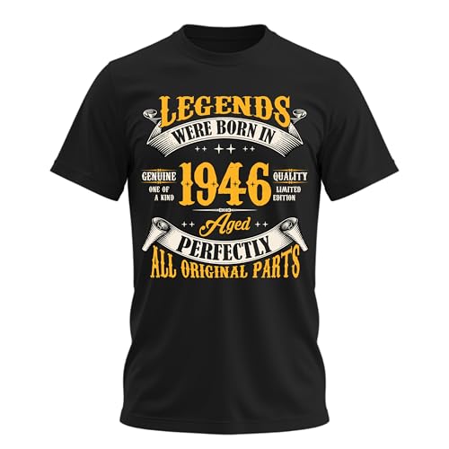 Amazon.com: 80th Birthday Shirt for Men, Legends were Born in 1946