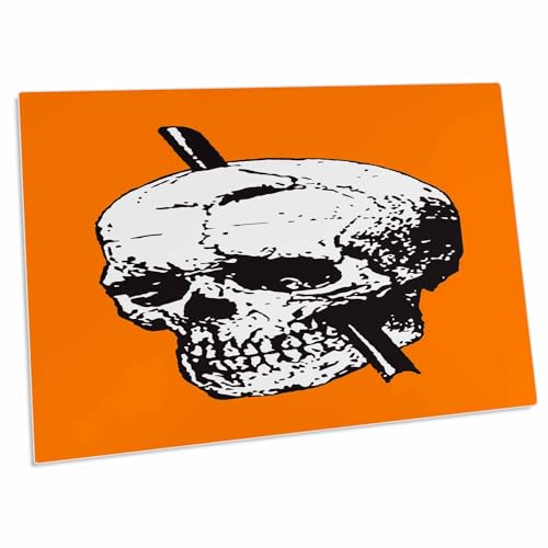 3dRose Black and White Skull Desk Pad 23x16 pulgadas