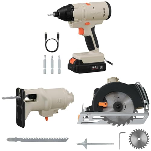 【セット買い】アイリスオーヤマ 18V マルチギア 充電式インパクトドライバーセット+ジグソーヘッド+丸ノコヘッド