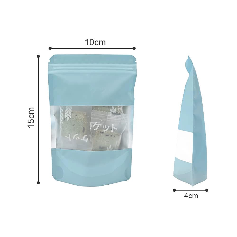 JijAcraft 100 Pièces Sacs Mylar Zippés Roses Avec Fenêtre Avant - Refermables Pour Petites Entreprises, Stockage De Bonbons, Bijoux (7 X 10 Cm