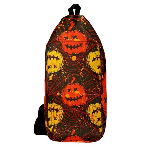 Sac à bandoulière citrouille maléfique d'Halloween pour randonnée urbaine et voyage
