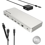 WAVLINK Station d'accueil pour 3 écrans, Station d'accueil SM770 avec Triple HDMI, 2 DP, entrée PD 120W,USB A&C 10Gbps, Ethernet 2,5G, Compatible avec Intel Mac, Pilote SMI et hôte USB3.2Gen2 requis