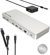 WAVLINK Docking Station for 3 Monitors, SM770 Docking with Triple HDMI, Dual DP, 120W PD Input, 1...