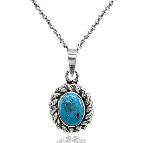 Bague en argent 925 sterling et turquoise ovale véritable d'exception