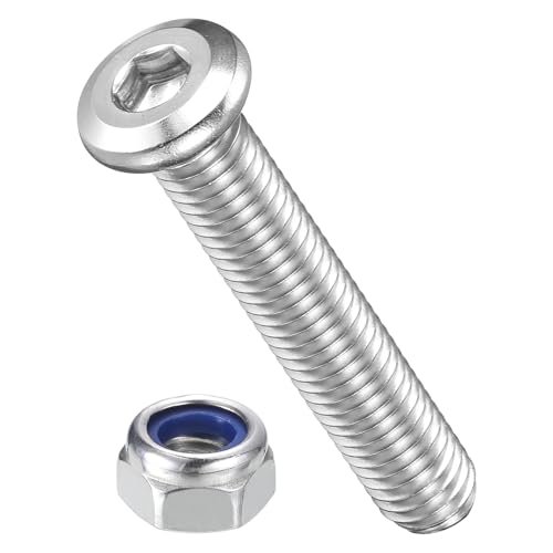 Image of METALLIXITY Crib Screws Replacement Set(M8-1.25x45) 20Pcs, Silver Tone, 304 Stainless Steel Hex Socket Furniture Bolts Screws - for Furniture Woodworking Project, Silver Tone
