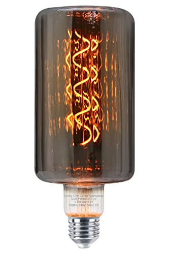 4w LED Glass Bottle Light Bulb Grey Smoked E27 Coil Filament Decorative for Bar, Cafe, Home, Restaurant, Pendant Light, Wall Lamp GREYVS