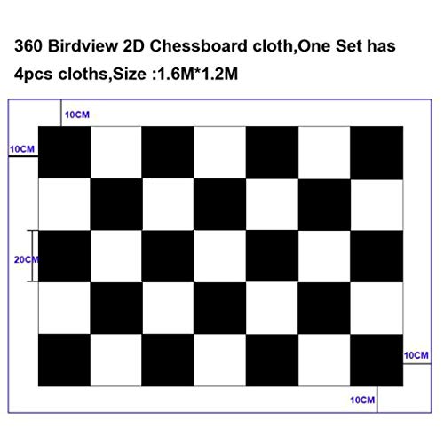 GOFORJUMP 1,6 x 1,2 m Kalibriertuch für Fahrzeugkamera, 2D-Kalibrierung für 360-Grad-Panorama-Panorama-System, DVR