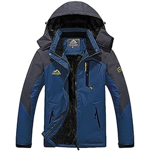 TACVASEN Heren Winter Waterdichte Winddichte Winterjas Warme Fleece Voering Ski Regenjas Met Kap