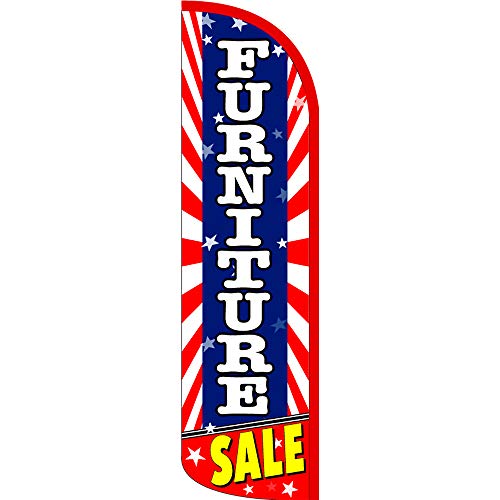 Furniture Sale (Starburst) Windless Feather Flag Bundle (11.5' Tall Flag, 15' Tall Flagpole, Ground Mount Stake) #TOP1