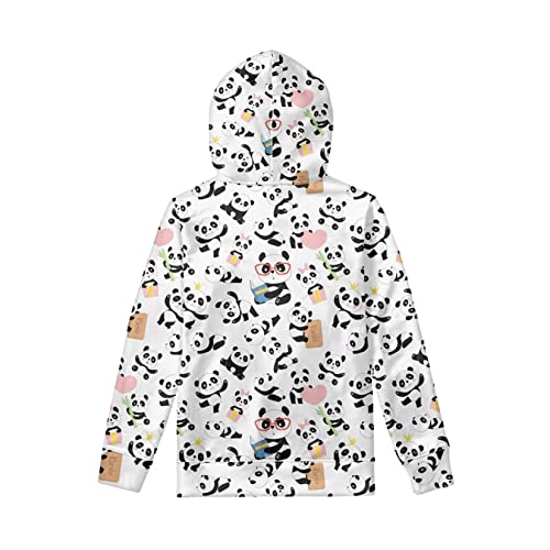 Ystardream Cartoon Panda Cat Hoodie Long Sleeve Fashion Sweatshirts For Kids Girls Boys Jumper Sweater With String Front Pocket Sweatshirts T Shirts Oversized Hoodies For 8-10 Years Old #TOP1