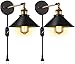 Licperron Plug in Wall Sconce, Dimmable Vintage Antique Style 240 Degree Adjustable Industrial Put in Wall Light with UL Switch for Restaurants Bathroom Dining Room Kitchen Bedroom 2 Pack