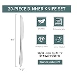 Defresit Dinner Knives Set of 20, Stainless Steel Steak Knife, Butter Knife, Table Knives, High Polished Sleek Silver Design for Home Kitchen and Restaurant Use, Dishwasher Safe - Image 2