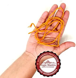 Yogic Mantra Mangalya Thread Set (48 Inches Cotton Thread + Haldi & Kumkum) Nonbu Thamboolam Mangalsutra, Mangalyam Thaali Mangal Sutra, Mangalaya Thali Thirumangalyam, South Indian Thirumangalayam