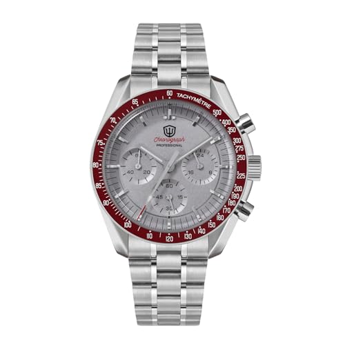 Image of watchdives WD1863 Men Chronograph Watch Japan VK63 Quartz Sports Watches 40mm Bubble Sapphire Crystal Wristwatch 100M Dive Watch