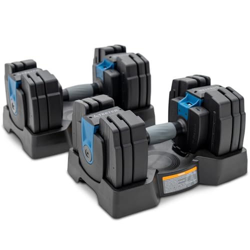 Teeter ProFlex 432 - Juego de mancuernas ajustables, 8 en 1, pesas libres de 4 a 32 libras, asas de agarre de ajuste rápido, ahorro de espacio en el gimnasio en casa (nuevo en 2024)