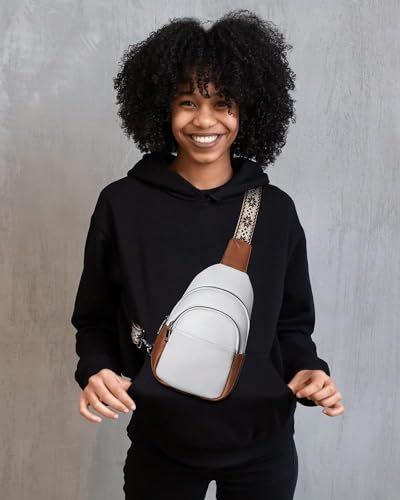 CHOLISS Small Sling Bag for Women Leather Crossbody Fanny Packs Chest Bag for Women2