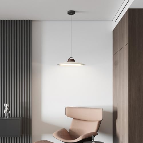 Image of BOKT Large Led Pendant Lights Kitchen Island Unique Adjustable Pendant Lamp Industrial White Light Fixture with Dome Lampshade for Bathroom Bedroom Hallway