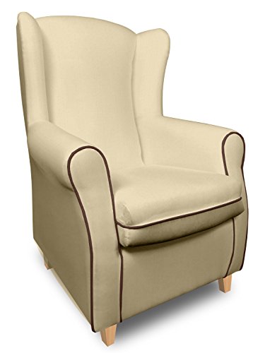 SERMAHOME- Sillón Butaca Orejero de Lactancia Tapizado Antimanchas Color Beige