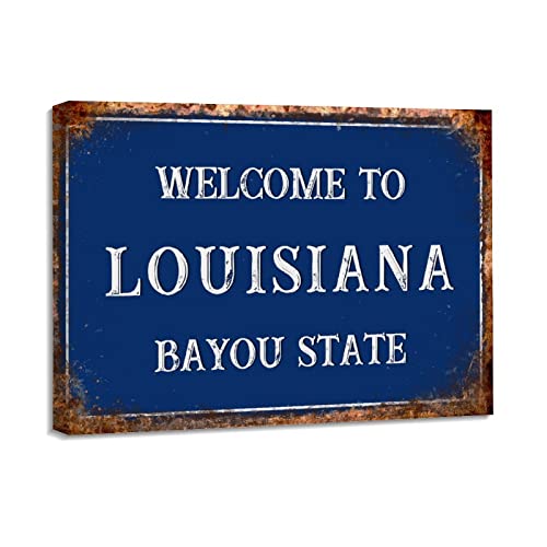Toile Welcome to Louisiana le charme du Bayou State pour votre salon ou bureau