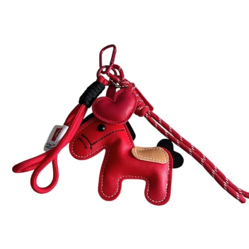 Porte-clés petit cheval PU pour sac à dos de voyage